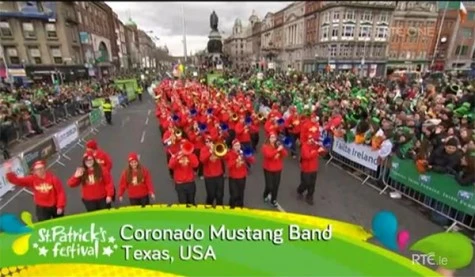 Mustang Band marches in Dublin
